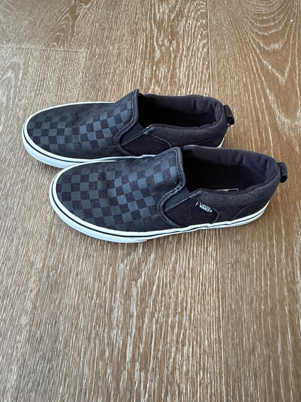 Vans Black Checkerboard Slip-Ons